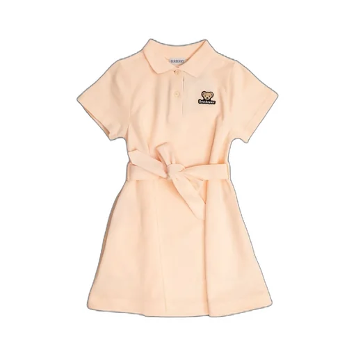Burberry Kids Logo Embroidered Belted Dress