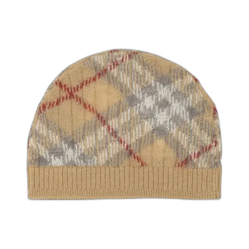 Burberry Kids Checked Ribbed-Knit Beanie