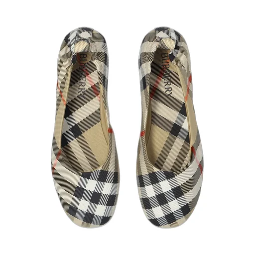Burberry Kids Checked Slip-On Ballerinas
