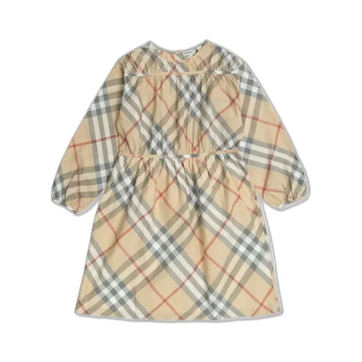 Burberry Kids Checked Crewneck Dress