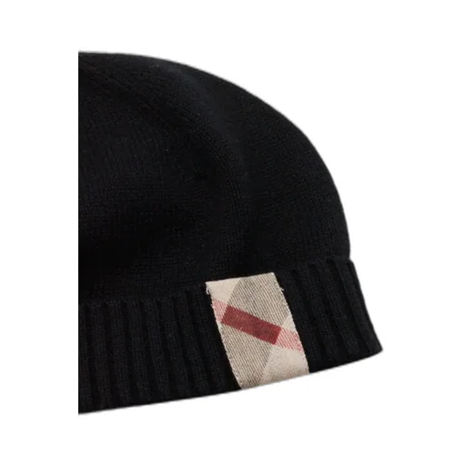 Burberry Kids Check Patch Ribbed Beanie