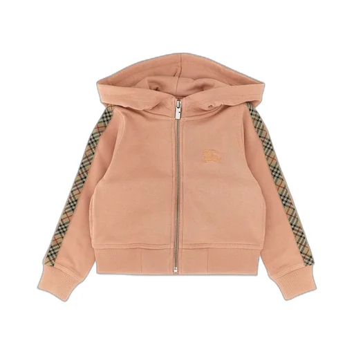 Burberry Kids Check Trim Zip-Up Hoodie