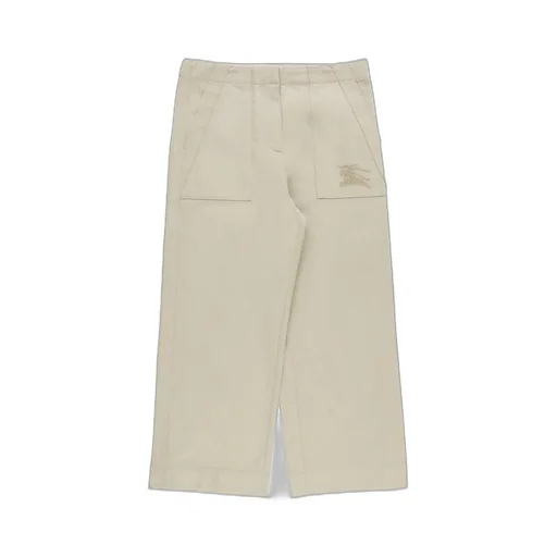 Burberry Kids Equestrian Knight-Embroidered Straight-Leg Trousers