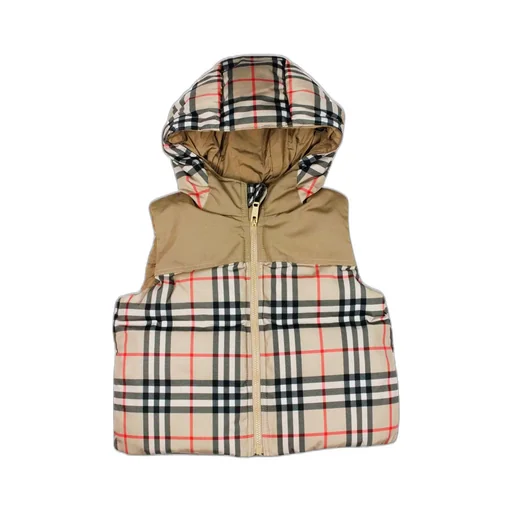 Burberry Kids Vintage Checked Zipped Hooded Gilet