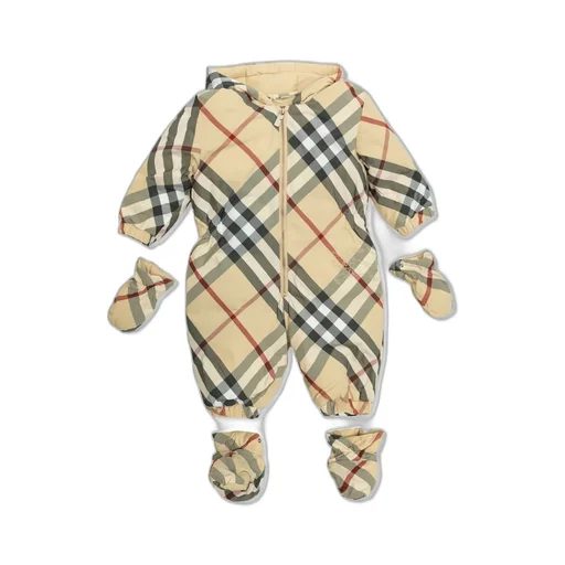 Burberry Kids Checked Down Overalls