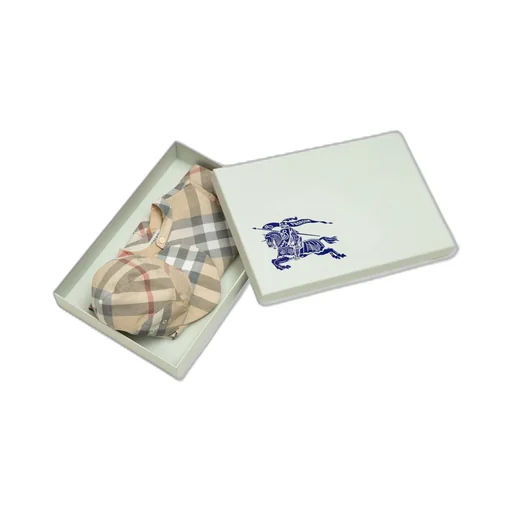 Burberry Kids Checked Romper And Cap Set