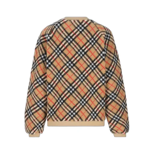 Burberry Kids Checked Crewneck Fleece Sweatshirt