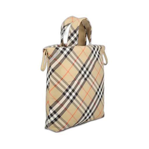 Burberry Kids Checked Drawstring Tote Bag