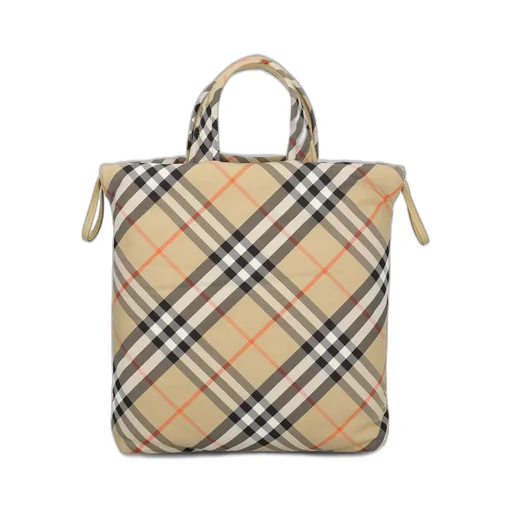 Burberry Kids Checked Drawstring Tote Bag