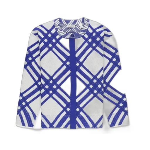 Burberry Kids Checked Crewneck Cardigan