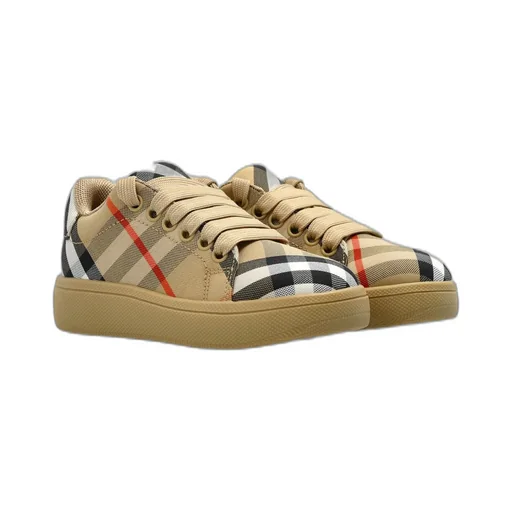 Burberry Kids Checkered Lace-Up Sneakers