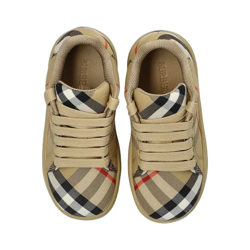 Burberry Kids Checkered Lace-Up Sneakers