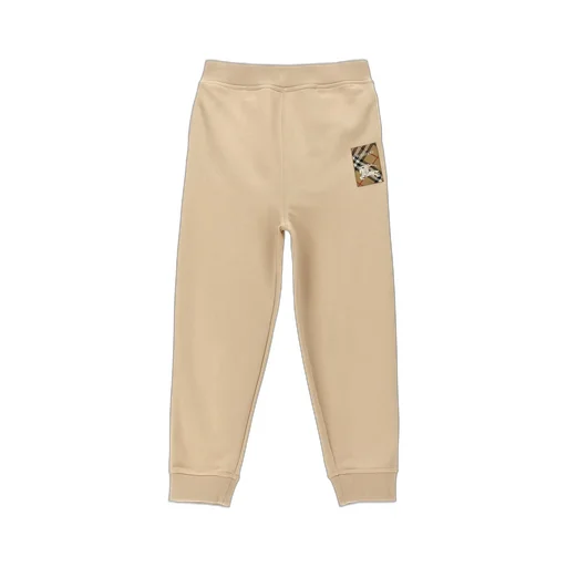 Burberry Kids Logo-Patch Tapered Leg Pants