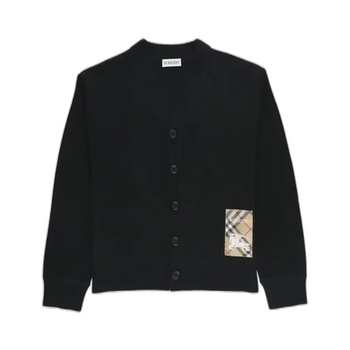 Burberry Kids Check Patch Cardigan