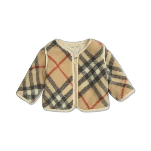 Burberry Kids Checked Zipped Fleece Jacket
