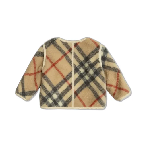 Burberry Kids Checked Zipped Fleece Jacket