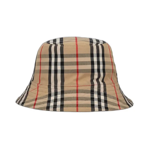 Burberry Kids Checked Eyelet Detailed Reversible Bucket Hat