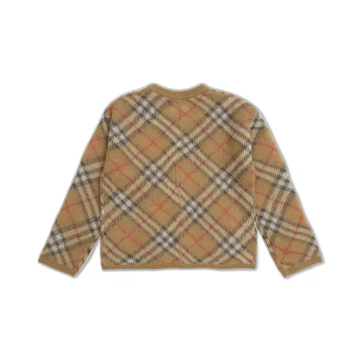 Burberry Kids Checked Button-Up Cardigan