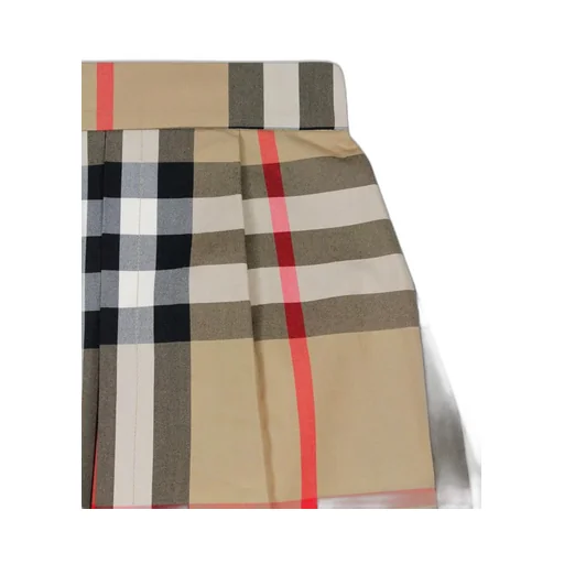 Burberry Kids Checked Pleated Twill Skirt
