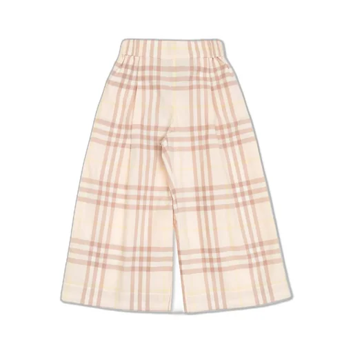 Burberry Kids Checked Wide Leg Trousers