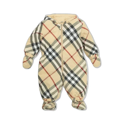 Burberry Kids Checked Down Overalls