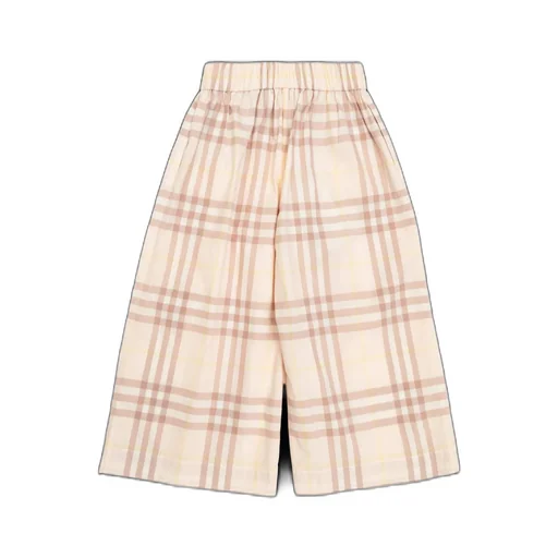 Burberry Kids Checked Wide Leg Trousers