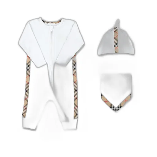 Burberry Kids Vintage Check Panelled Stretched Babygrow Set