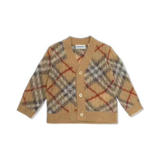 Burberry Kids Checked Button-Up Cardigan