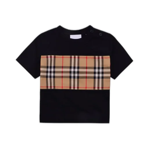 Burberry Kids Vintage Checked Panelled Crewnec T-Shirt