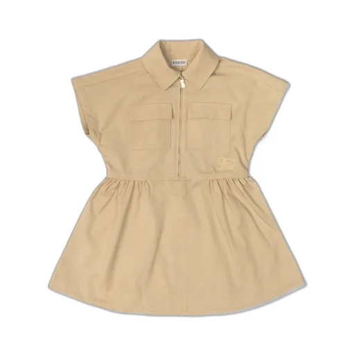 Burberry Kids Logo Embroidered Zipped Dress