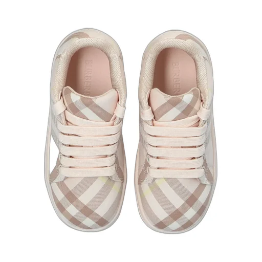 Burberry Kids Checked Lace-Up Sneakers