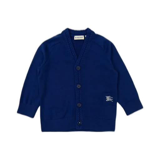 Burberry Kids Ekd-Embroidered Button-Up Cardigan