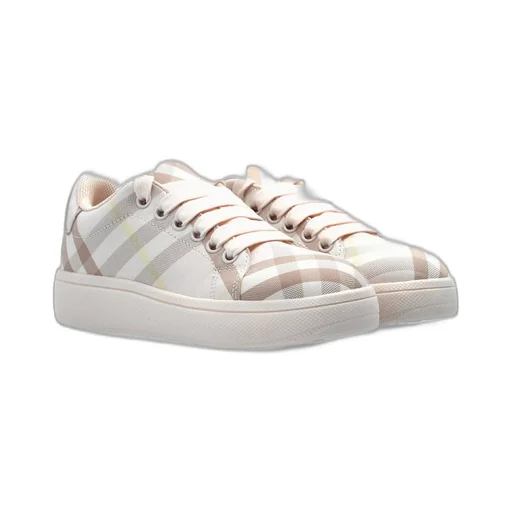 Burberry Kids Checked Lace-Up Sneakers