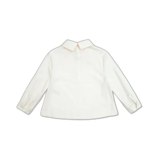 Burberry Kids Long Sleeved Embroidered Collar Shirt