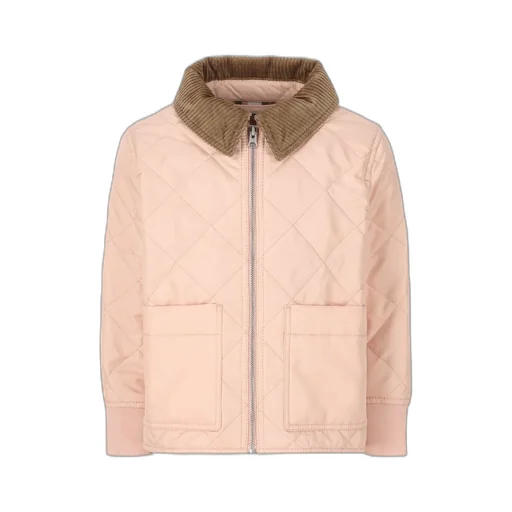 Burberry Kids Corduroy Collar Zipped Quilted Jacket