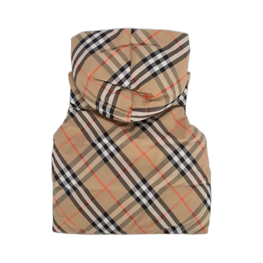 Burberry Kids Zipped Checked Hooded Puffer Gilet