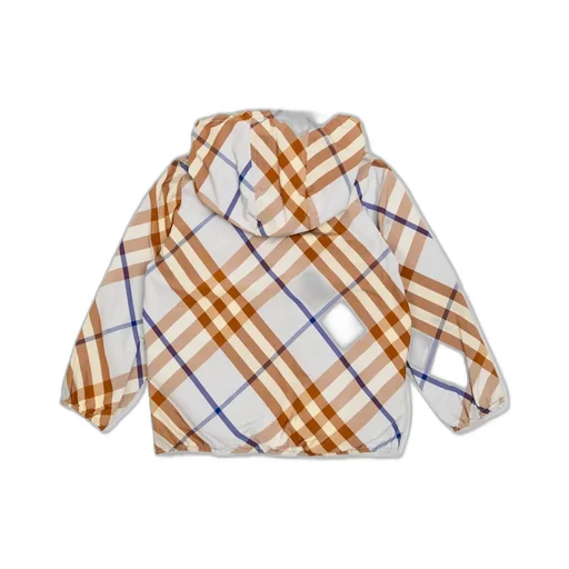 Burberry Kids Checked Hooded Reversible Jacket