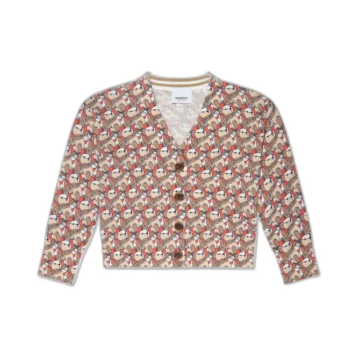 Burberry Kids Thomas Bear Printed V-Neck Cardigan