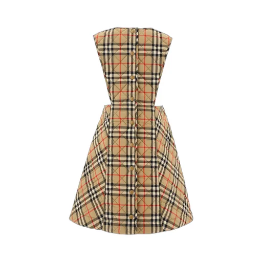 Burberry Kids Checked Crewneck A-Line Dress