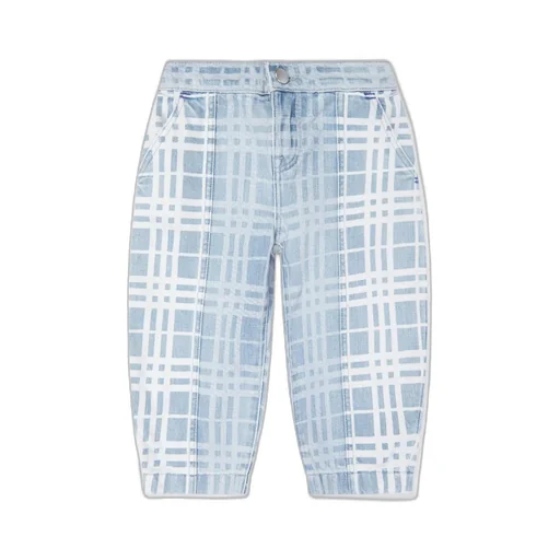 Burberry Kids Checked Tapered-Leg Jeans