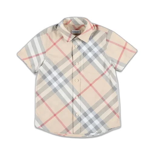 Burberry Kids Checked Short Sleeved Shirt