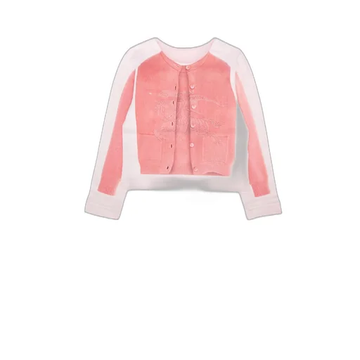 Burberry Kids Logo Embroidered Knit Cardigan