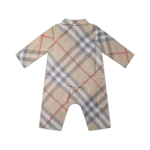 Burberry Kids Checked Buttoned Romper