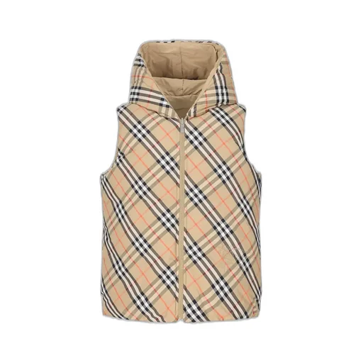Burberry Kids Reversible Checked Hooded Down Gilet