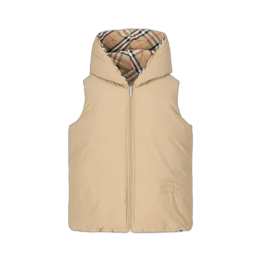 Burberry Kids Reversible Checked Hooded Down Gilet