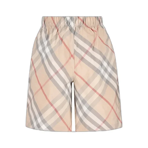 Burberry Kids Mid-Rise Check-Printed Deck Shorts