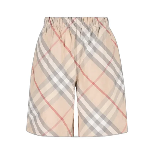 Burberry Kids Mid-Rise Check-Printed Deck Shorts