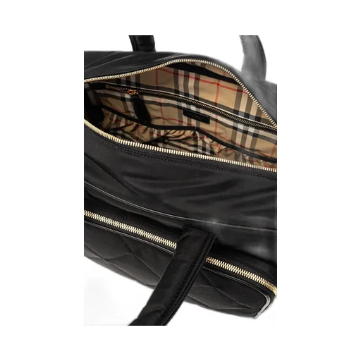 Burberry Kids Logo Printed Quilted Changing Bag