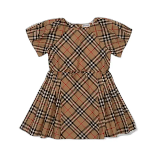 Burberry Kids Checked Short-Sleeved Dress