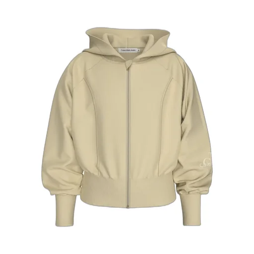 Calvin Klein Kids Logo Printed Zipped Jersey Hoodie